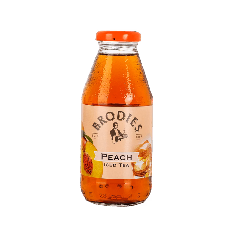 Produktbild: Brodies Eistee Pfirsich, Flasche, Packung mit 12 Flaschen