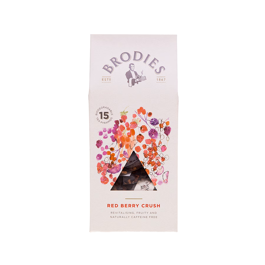 Produktbild: Brodies Tee Red Berry Crush, Tee-Pyramide, Karton mit 15 Pyramiden